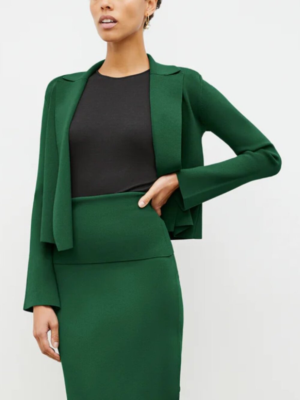 NWOT M.M. Lafleur Jolie Lapel Cardigan in Green